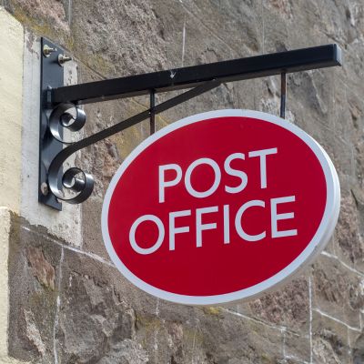 Post office red sign