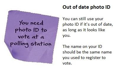 You can still use out of date photo ID as long as it looks like you and shows the same name as your poll card.